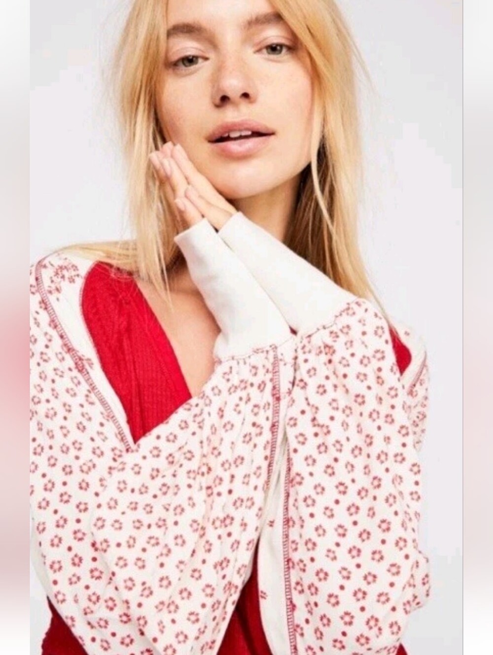 Free People Auxton Wrap Thermal Shirt *NWOT * Med